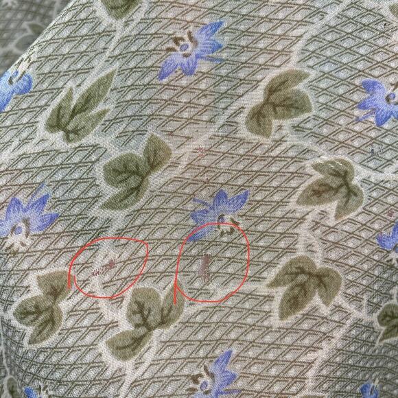 90s April Cornell Rayon Floral Maxi Button Front Sheer Dress Size Small FLAWED - Picture 14 of 16